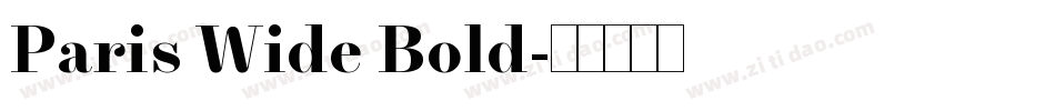 Paris Wide Bold字体转换
